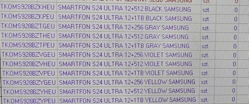 Galaxy S24 Ultra память и цвета