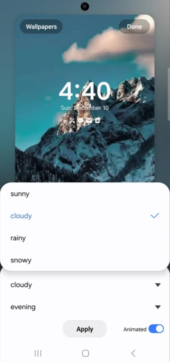 Samsung One UI 6.1 эффекты погодного портрета на экране блокировки