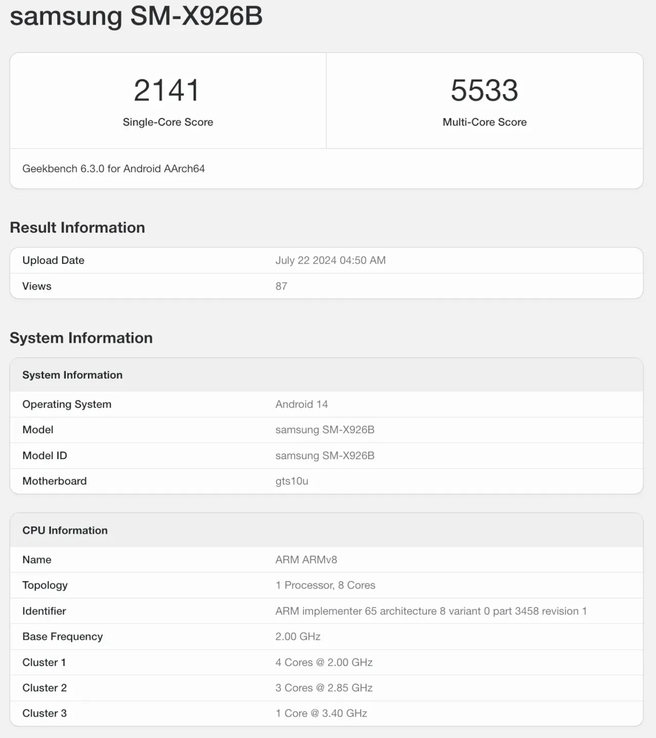 Samsung Galaxy Tab S10 MediaTek Dimensity 9300 Plus