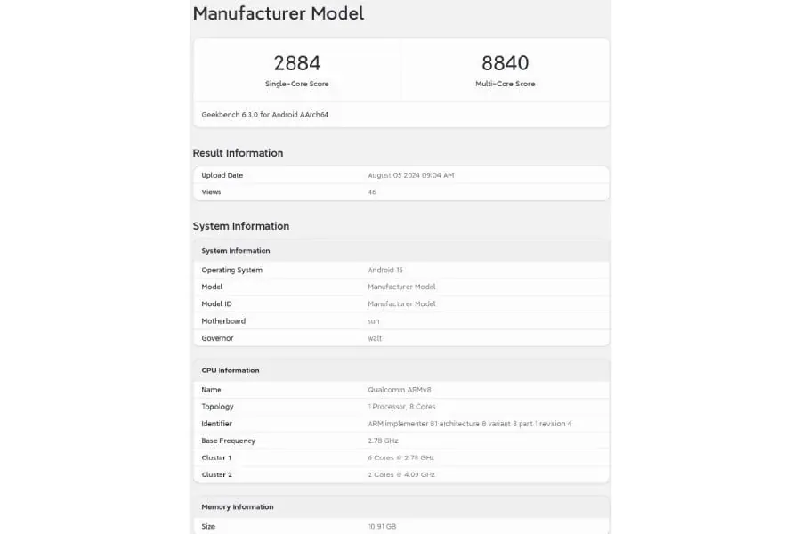 Snapdragon 8 Gen 4 Geekbench