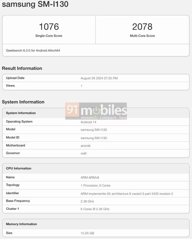 Гарнитура Samsung XR Snapdragon XR2 Gen 2 Geekbench